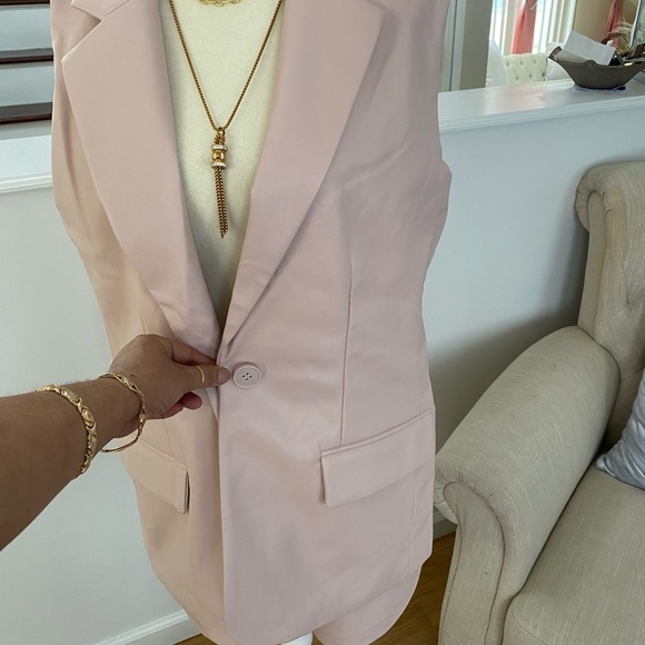 STEVE MADE WOMEN’S  FAUX LEATHER VEST AND SHORT PANTS SIZE M COLOR SEPIA ROSE - Picture 4 of 16